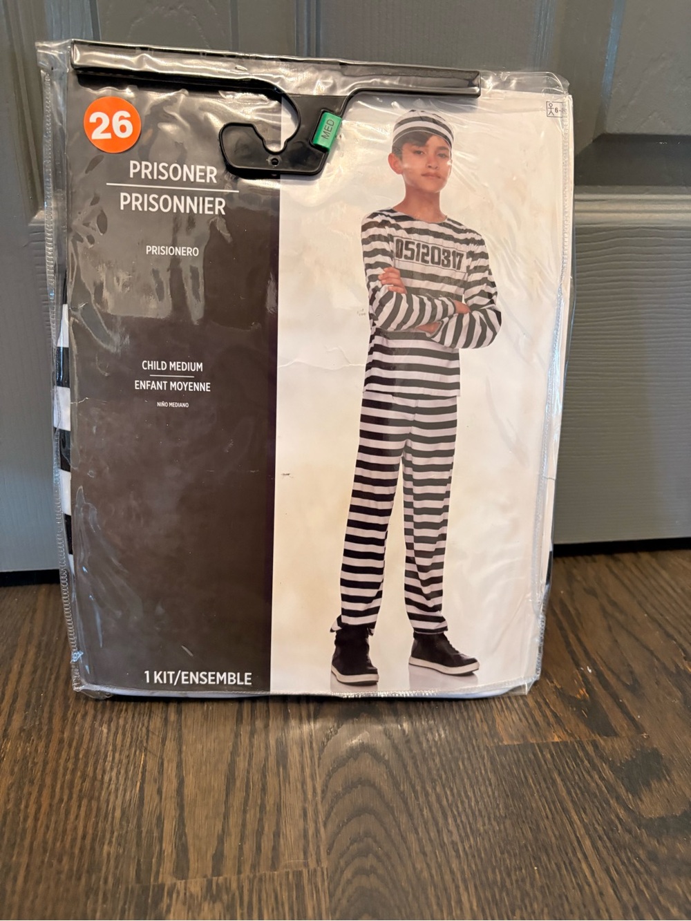 Prisoner Striped Kids Pajama Set - Black & White medium New in bag